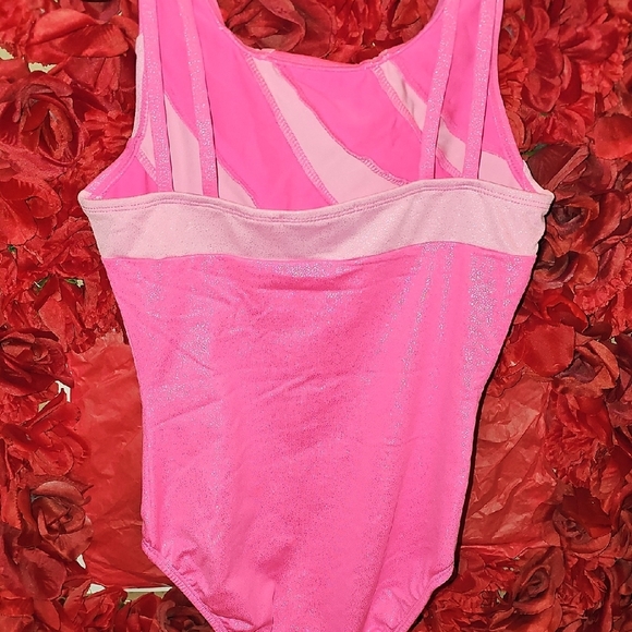 Freestyle Danskin Pink Gymnastics Leotard with Rhinestones Size 10/12 - Picture 4 of 7